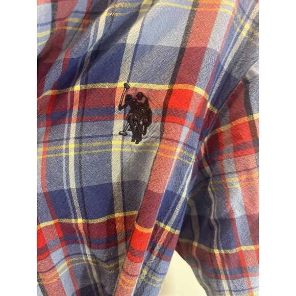 Polo Ralph Lauren Mens Red Multicolor Plaid Sleepwear Robe Small / Medium - Picture 4 of 10